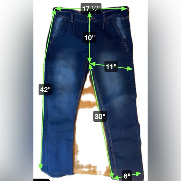 Fashion Jeans District Men's 34x30 Italian Skinny Navy Blue Denim Preppy Indie - Picture 11 of 11
